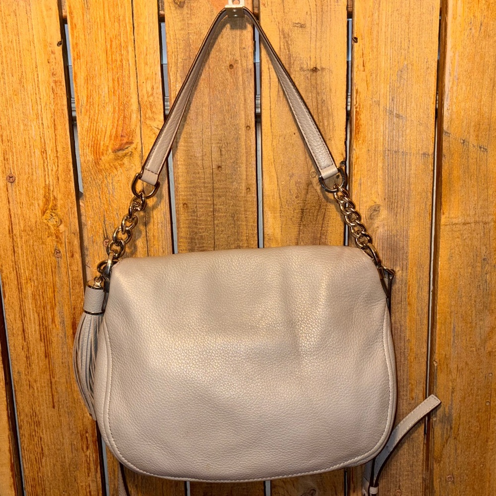 Michael Kors Gray Leather Shoulder Bag - Picture 5 of 6